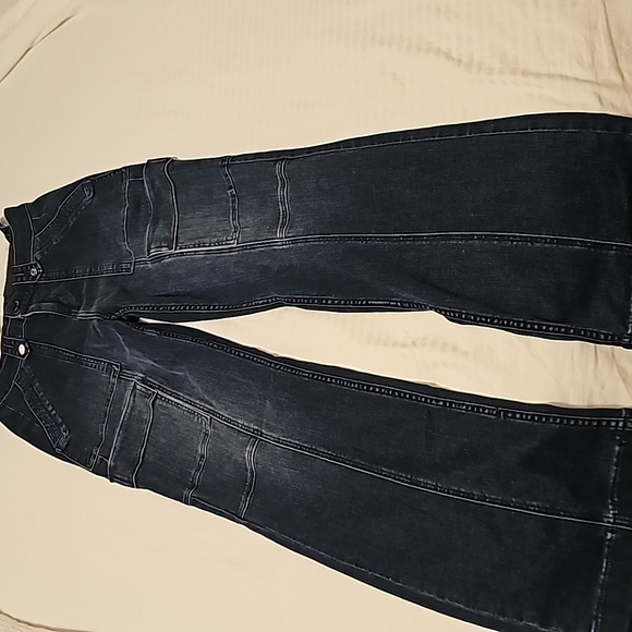 White House Black Market Blue Flare Wide Leg Jeans - Picture 4 of 7